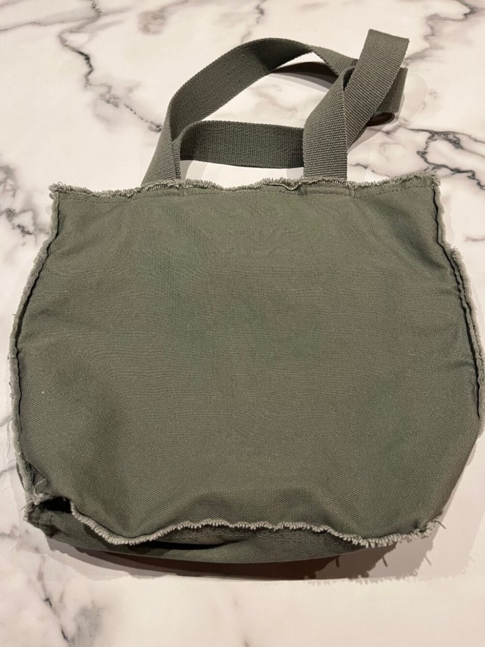 Life Is Good Olive Green Canvas Daisy Pocket Tote Bag - Picture 4 of 10